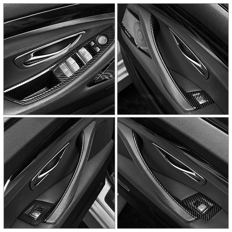 GZYF Car Auto 7 Pcs Interior Door Handles, Window Switch Panel, Armrest Panel Trim Cover Set Compatible with for BMW 5 Series F10 F11 2010 2011 2012 2013 2014 2015 2016 - Image 4